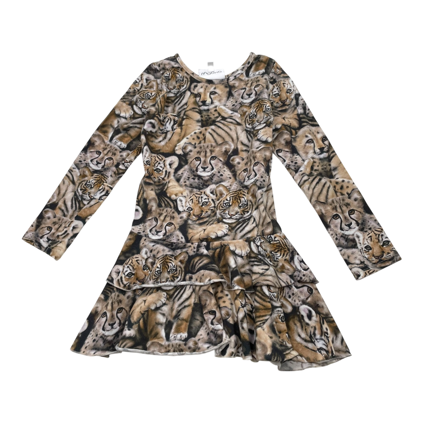 Gugguu frilla dress, animal | 104cm