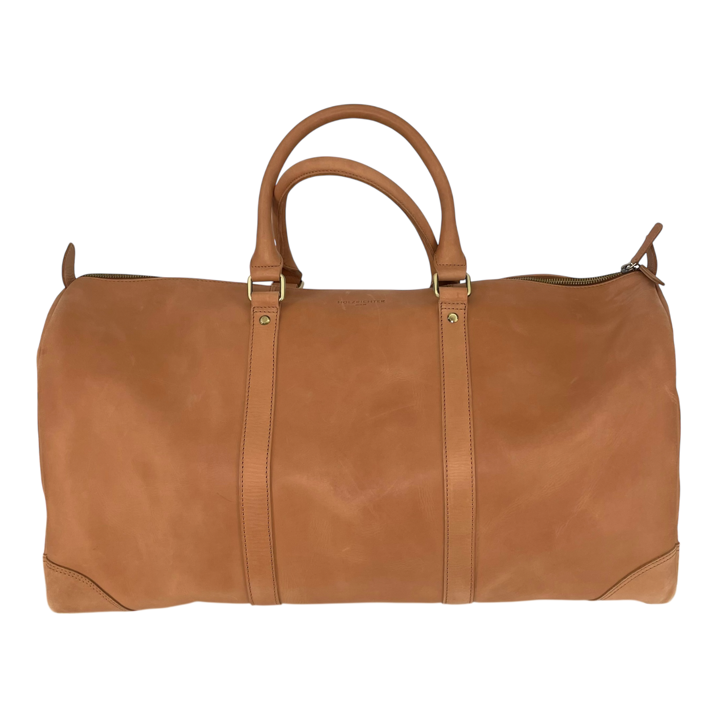Holzrichter leather weekender duffel bag, caramel
