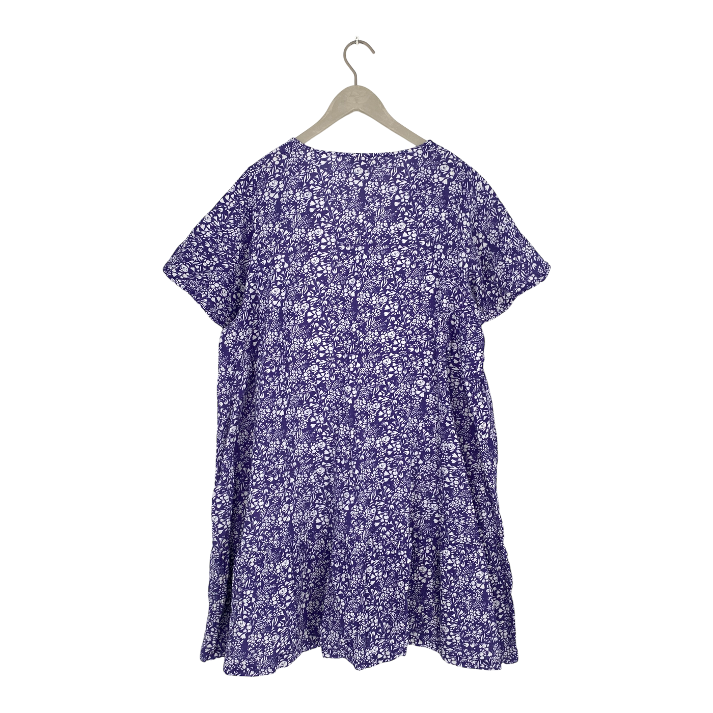Kaiko muslin frill button dress, royal blue | woman XL