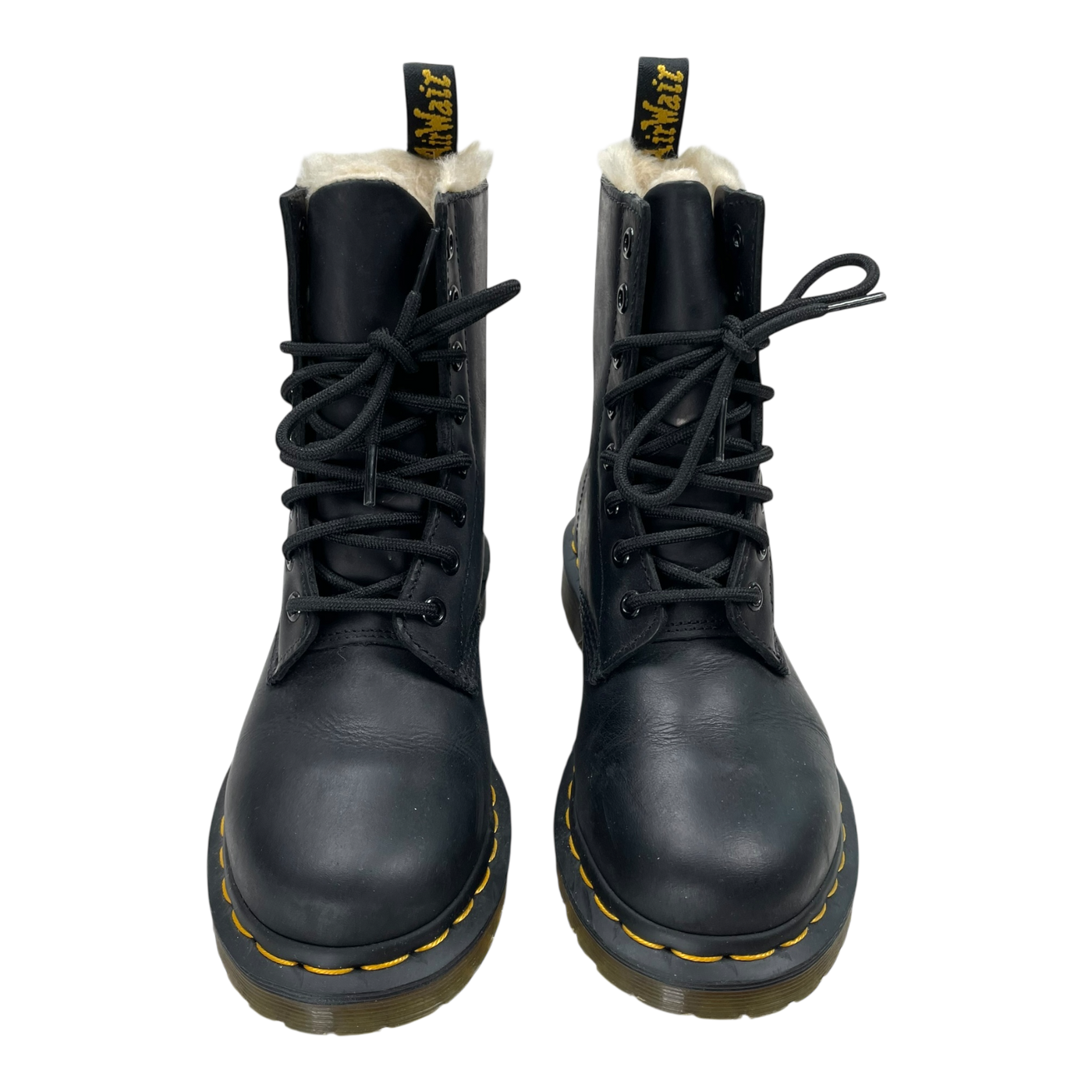 Dr. Martens 1460 serena collar faux fur boots, black | 38