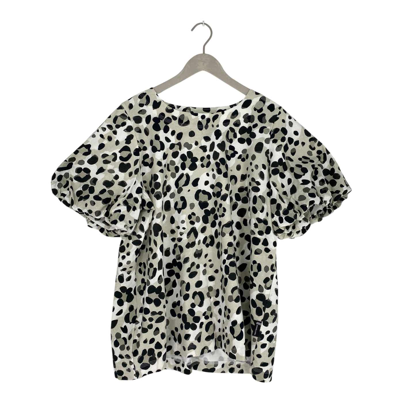 Ommellinen puffipaita t-shirt, grey leopard | woman XXL