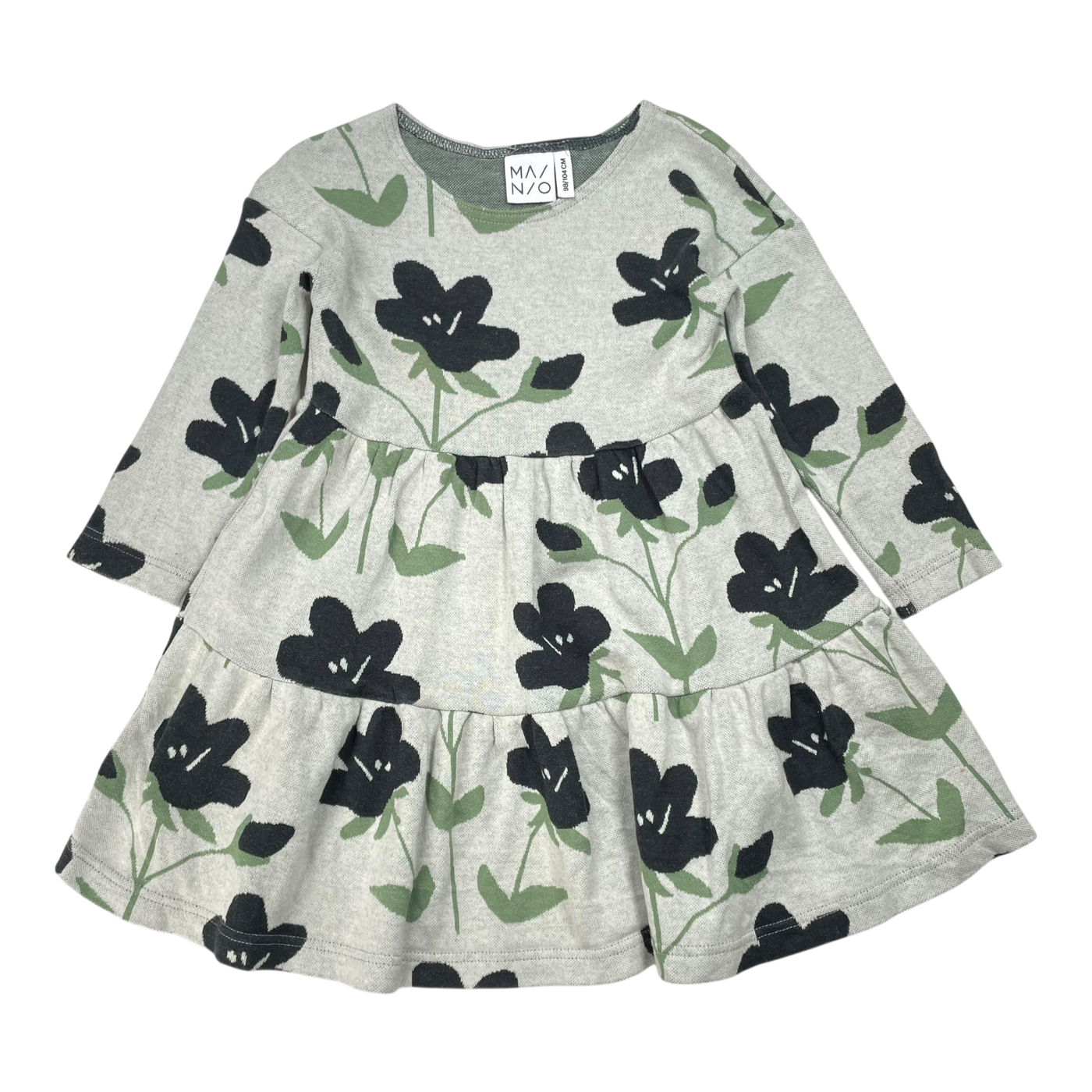 Mainio jacquard dress, flowers | 98/104cm