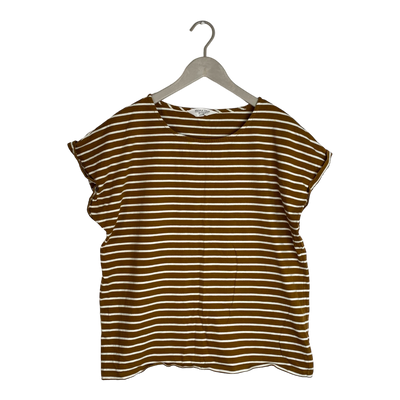 People tree stripe t-shirt, brown | woman L