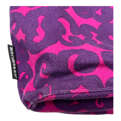 Marimekko canvas bag, pink and purple | one size