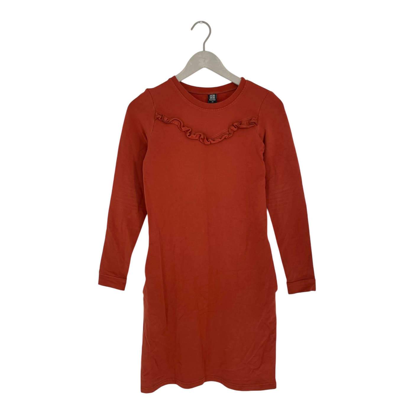 Kaiko ruffle sweat dress, rust | woman XS