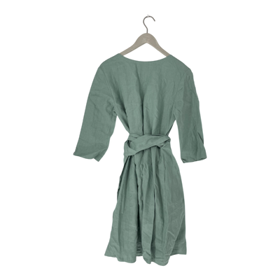 Nakoa linen wrap dress, tea green | woman M