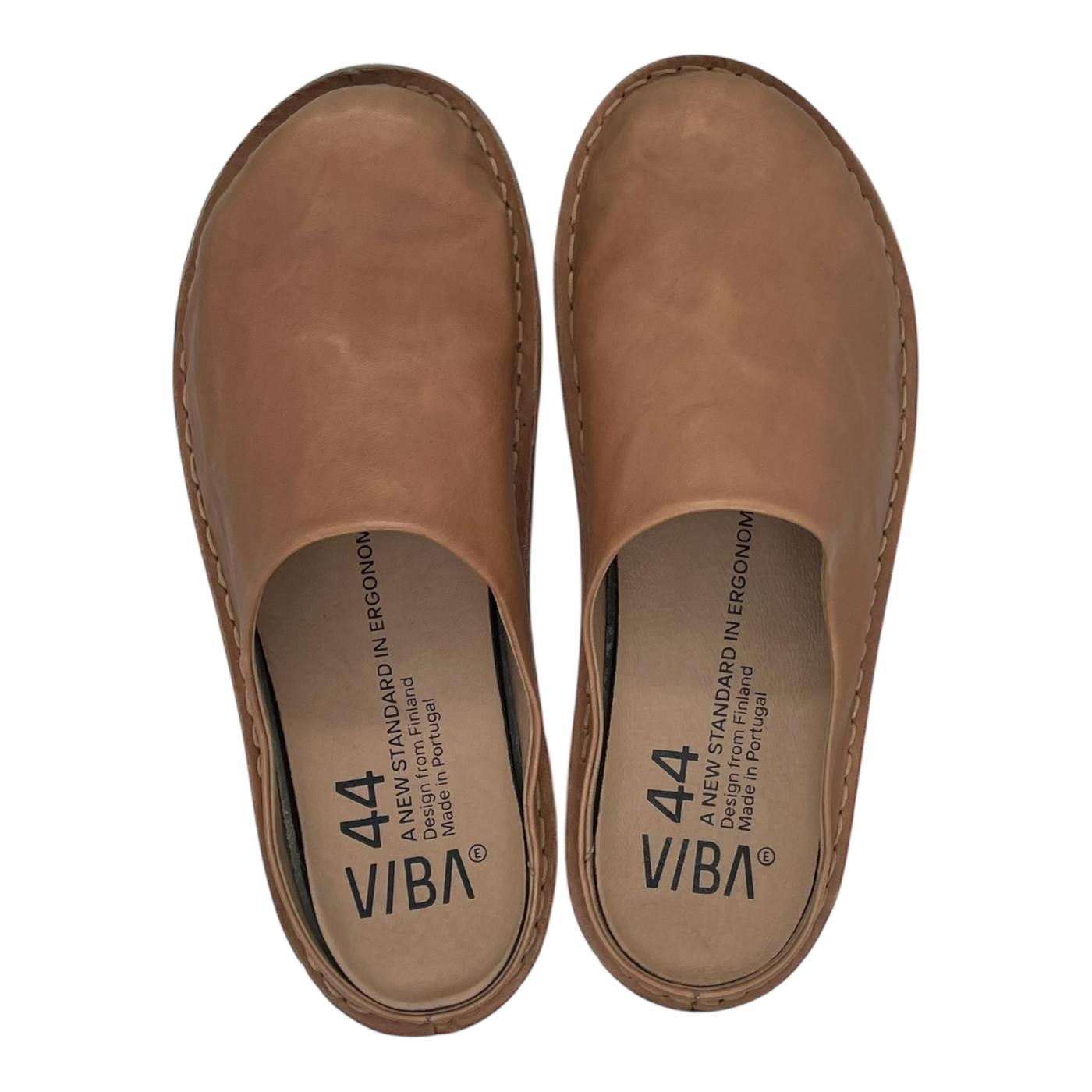 VIBAe Roma leather slippers, fawn tan | 44