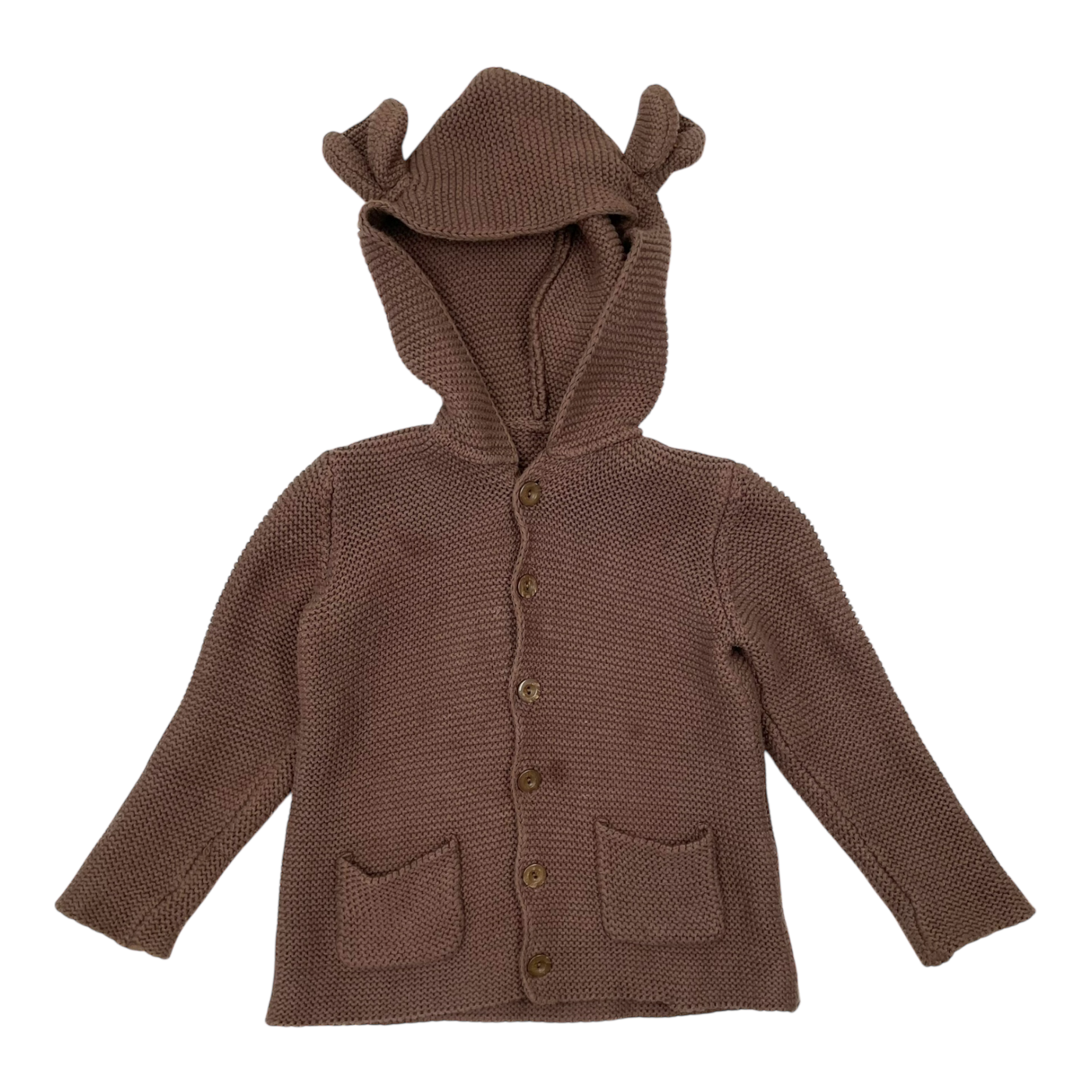 Metsola knitted cardigan, coffee | 98/104cm