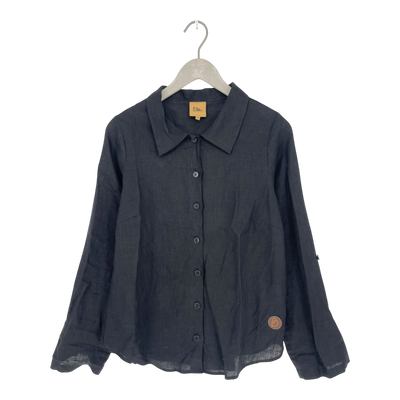 Blaa linen shirt, black | woman XS