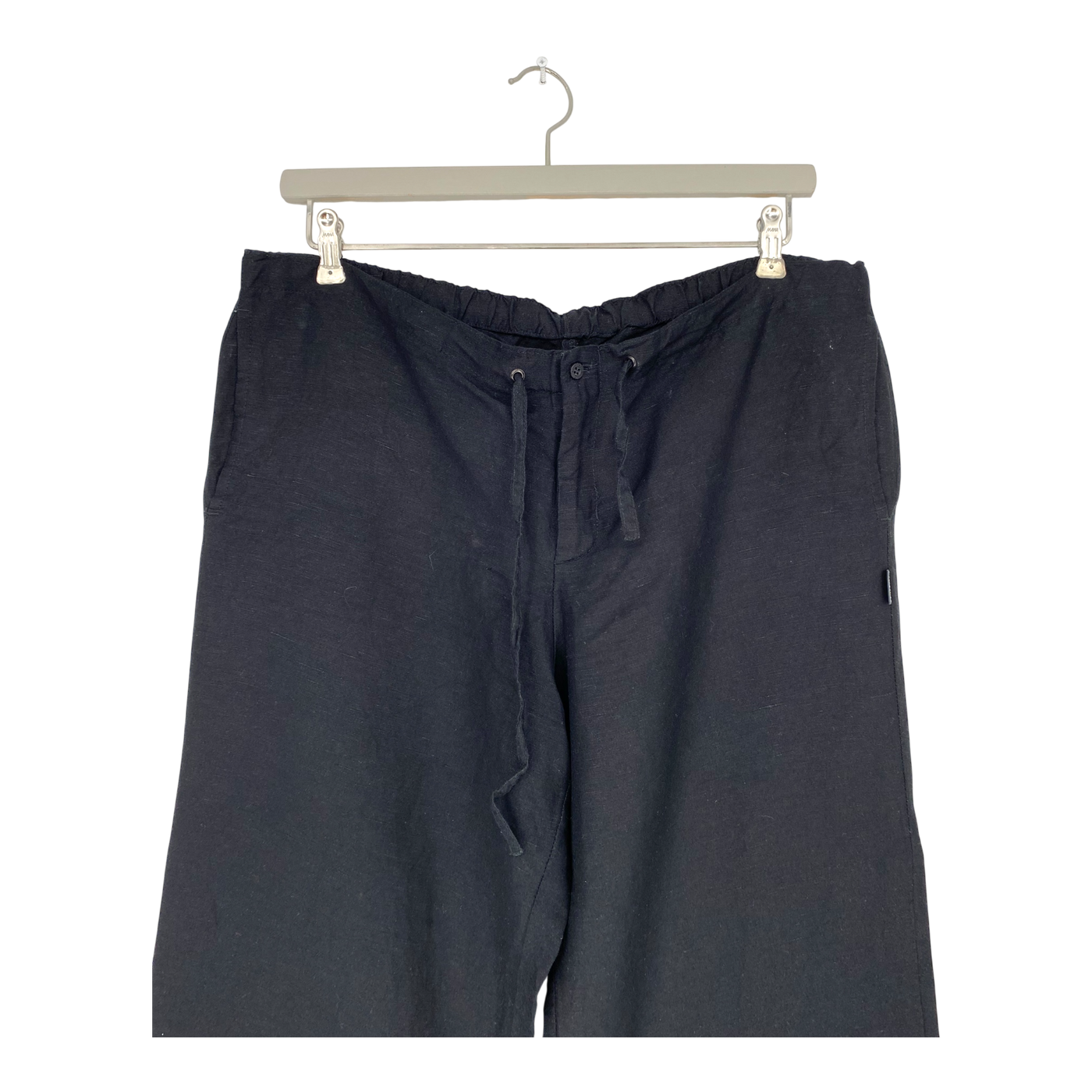 R-Collection linen blend pants, black  | woman XL