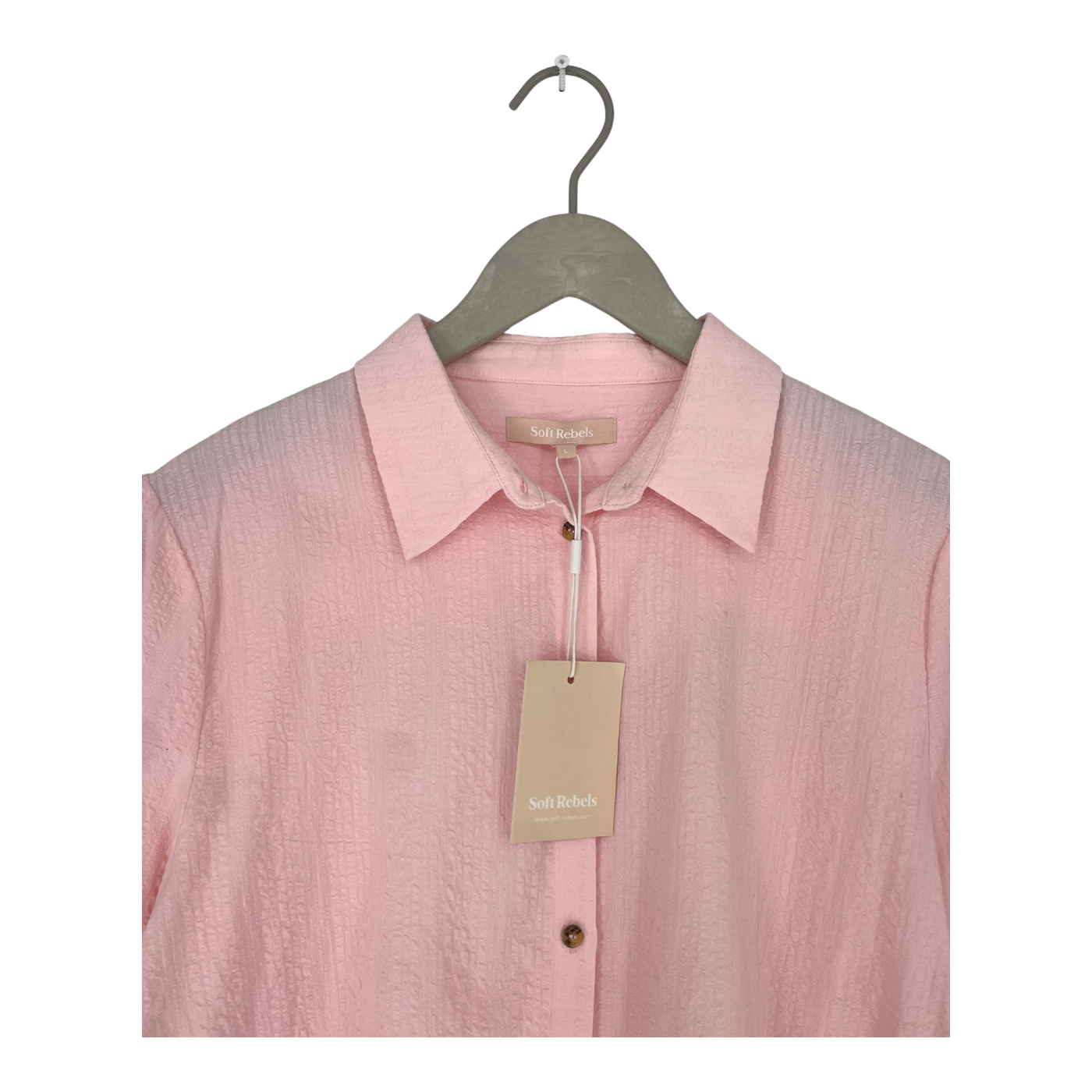 Soft Rebels seer 3/4 sleeve shirt, pink | woman L