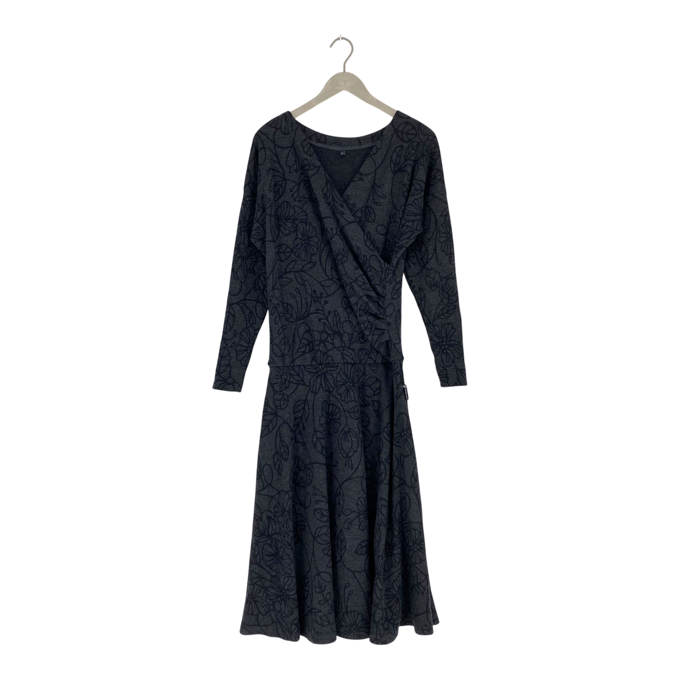 Ommellinen merino wrap dress, babushka roses | woman M