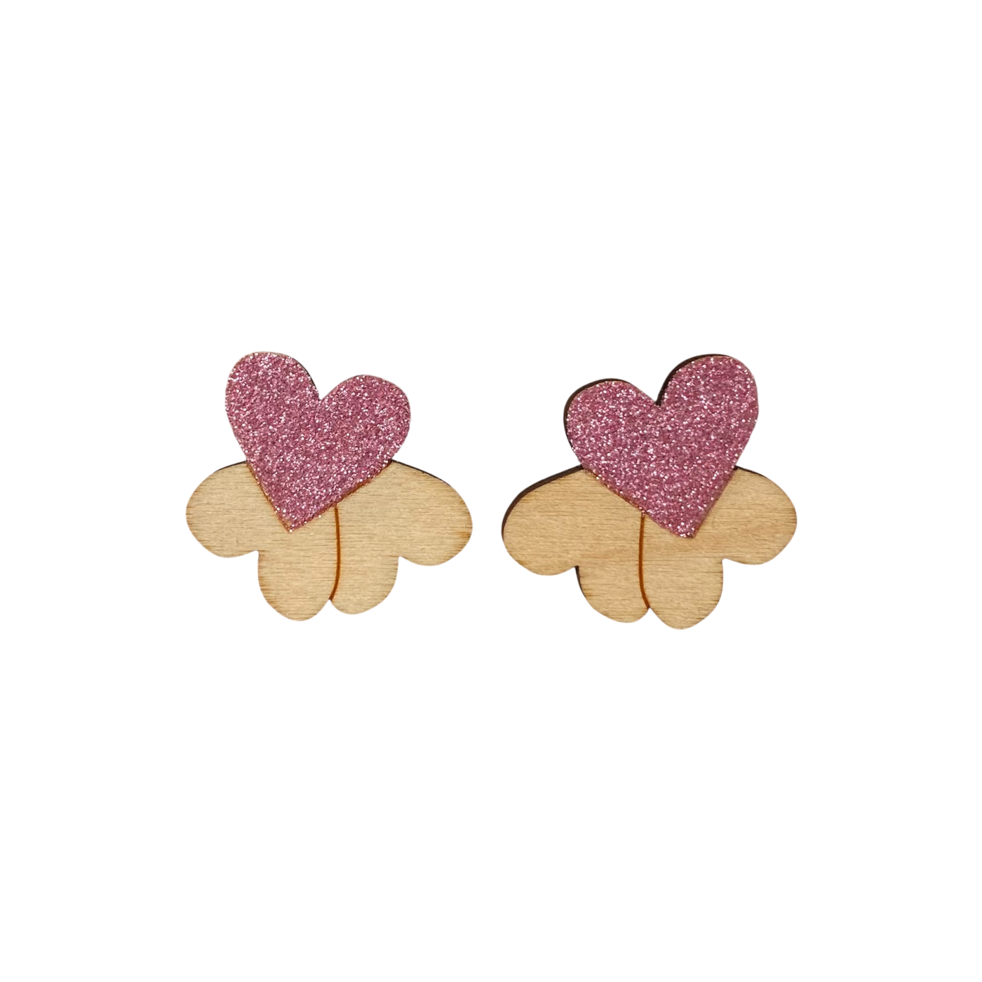 Maanantaimalli stud earrings, hearts