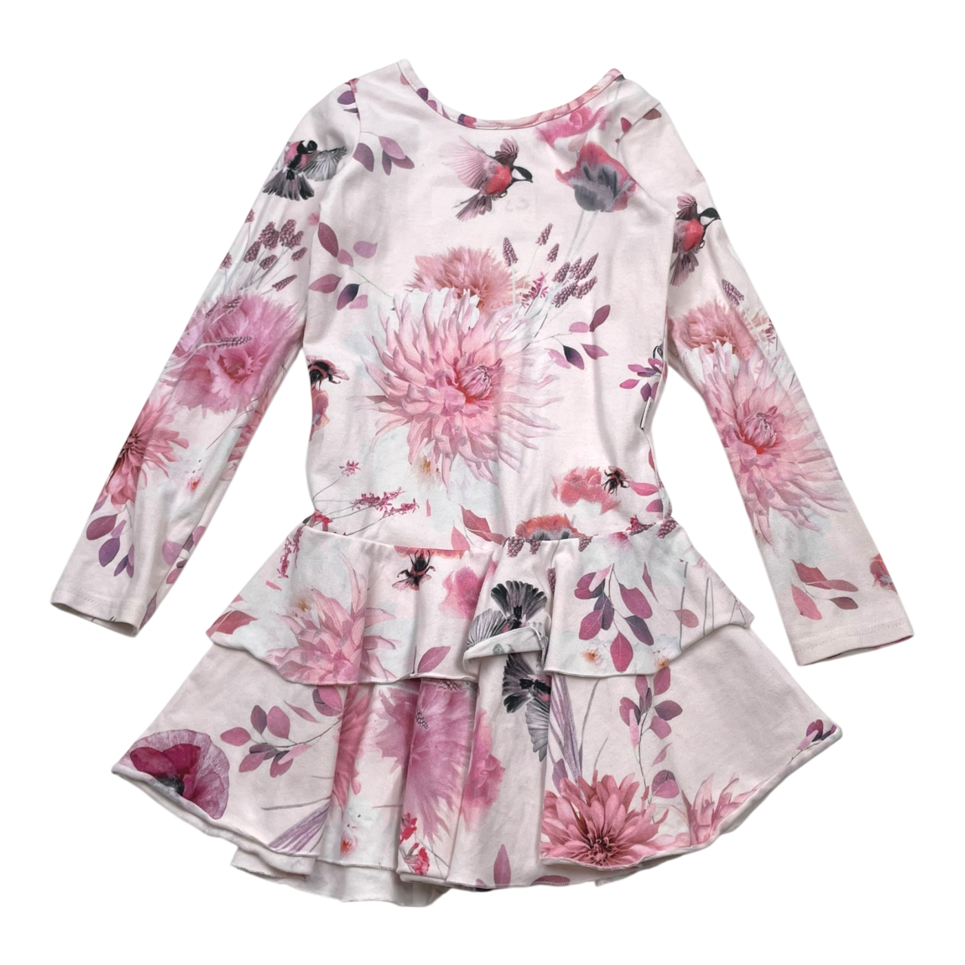 Gugguu frilla dress, flower | 104cm