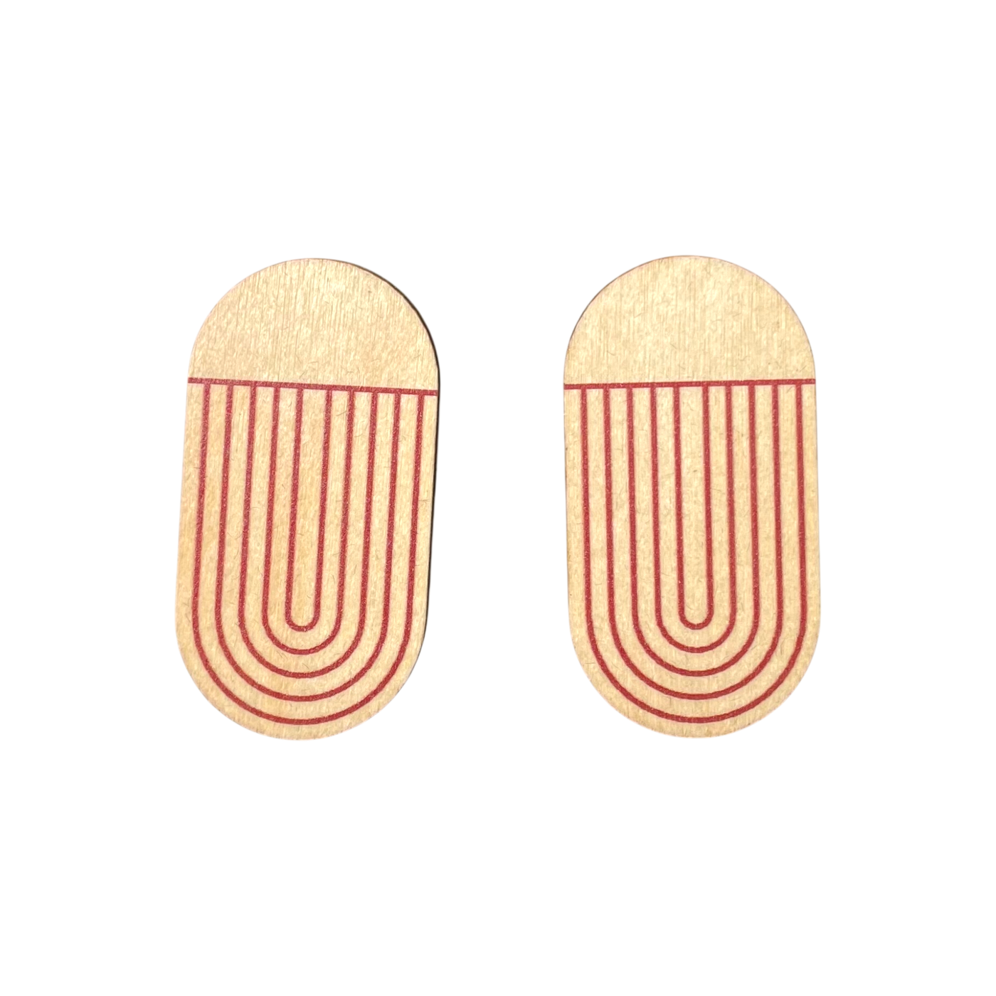 Yo Zen plywood earrings, wooden