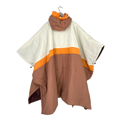 Embassy of Bricks and Logs anvil peak poncho, orange/white | unisex L