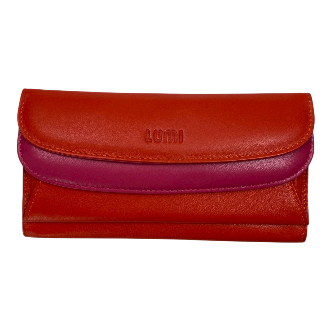 LUMI sylvi maxi trifold wallet, red / pink