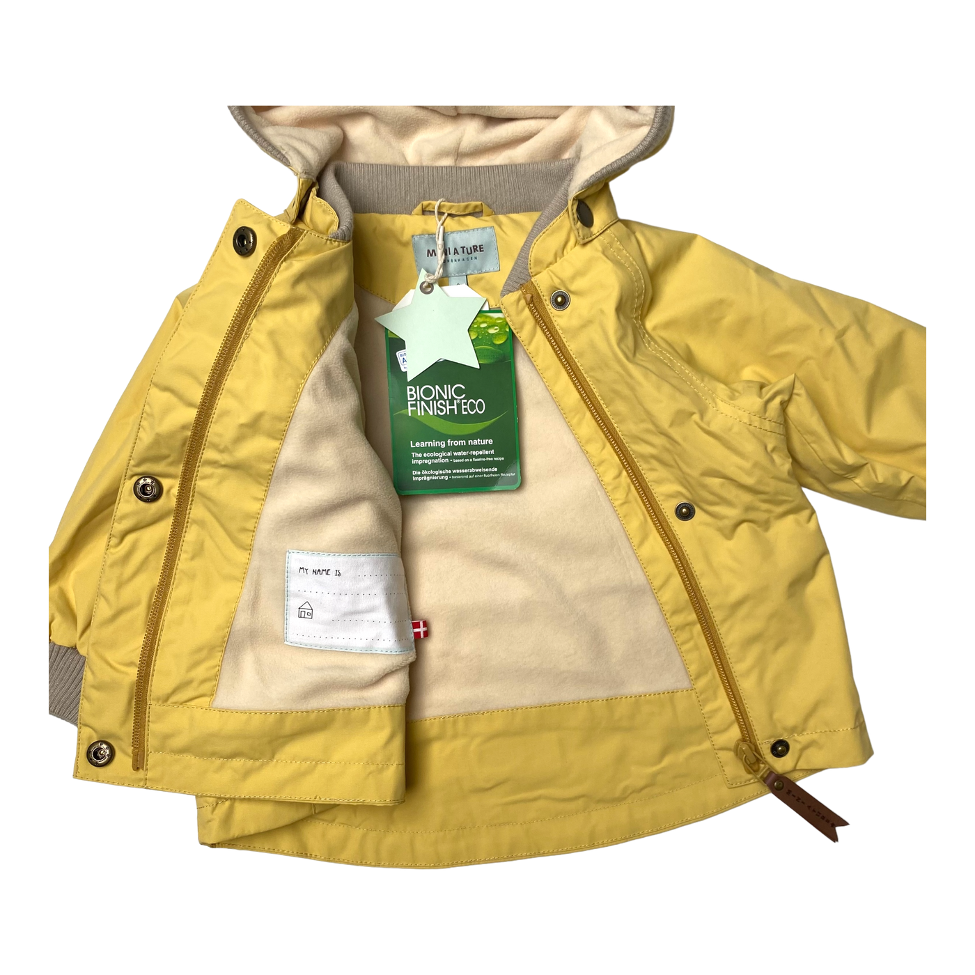 Mini A Ture wai fleece jacket, rattan yellow | 74cm