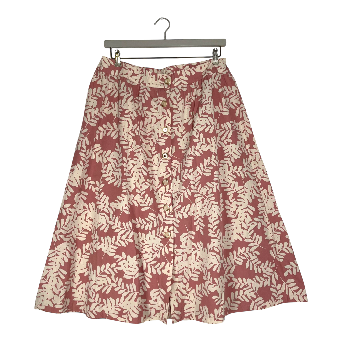 Kaiko woven button skirt, leaf | woman XL