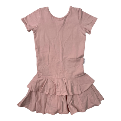 Gugguu t-shirt frilla dress, salmon pink | 110cm