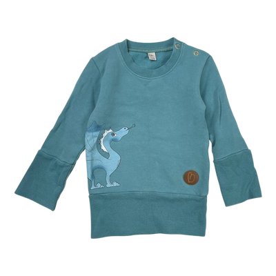 Blaa sweatshirt, dragon | 74/80cm