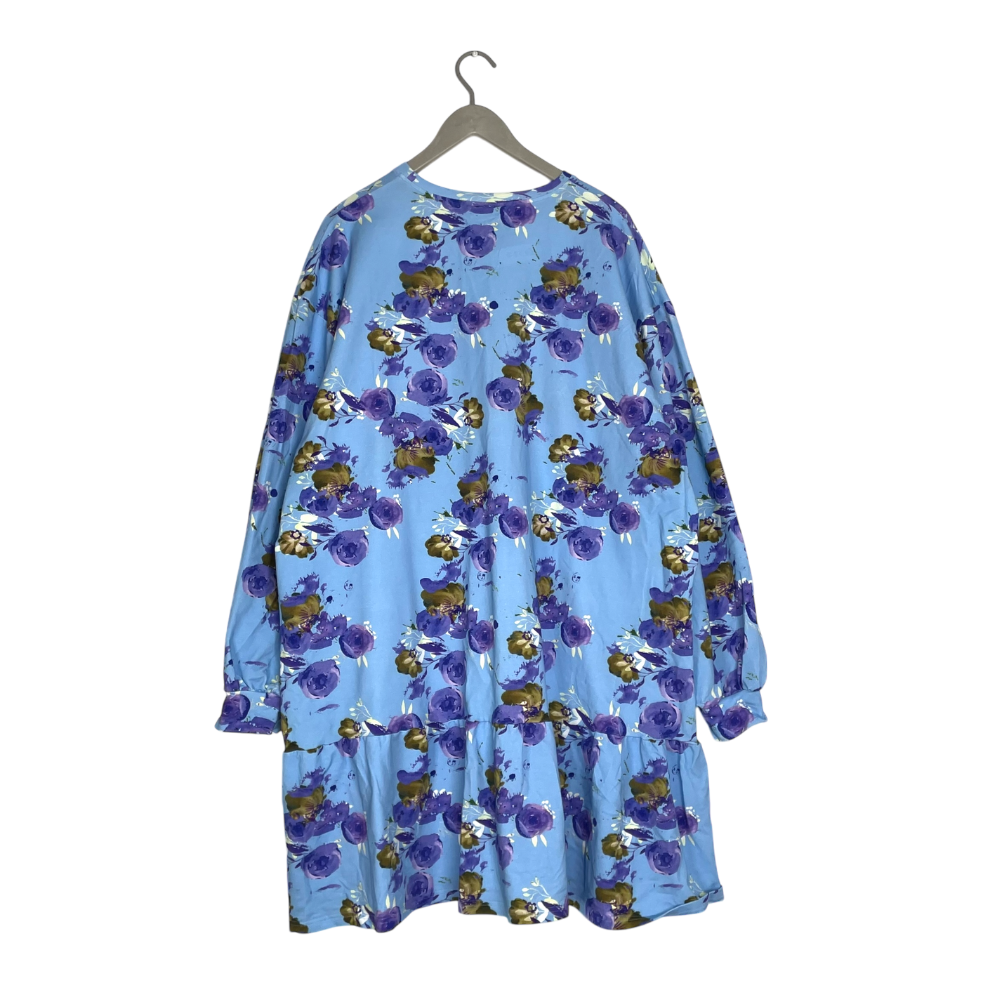 Kaiko ruffle sweat dress, blue roses | woman XXL