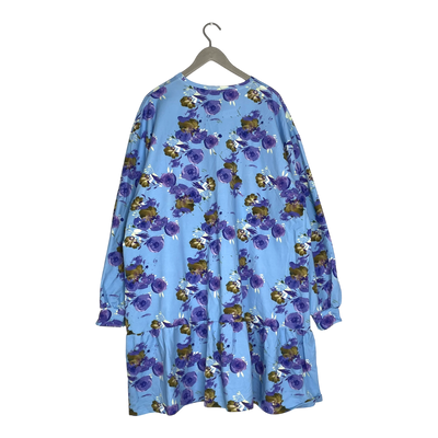 Kaiko ruffle sweat dress, blue roses | woman XXL