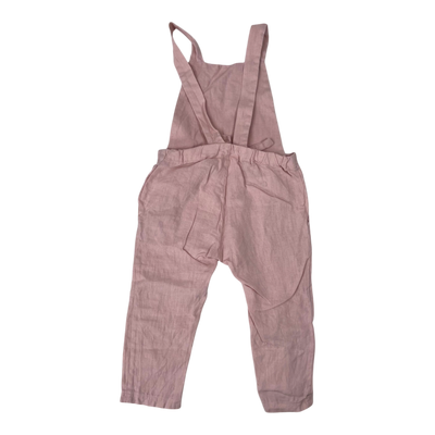 Nakoa linen dungarees, light pink | 92/98cm