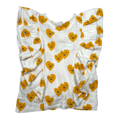 Mainio frill t-shirt, smiley hearts | 134/140cm