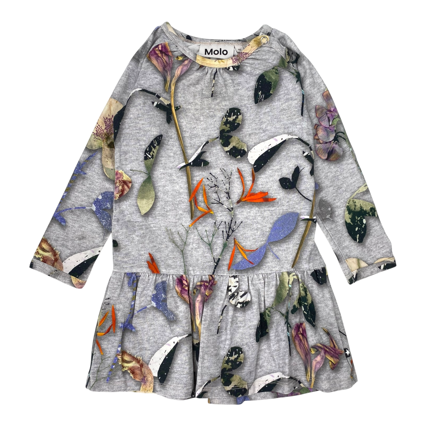 Molo cammon tunic dress, leaves | 92cm