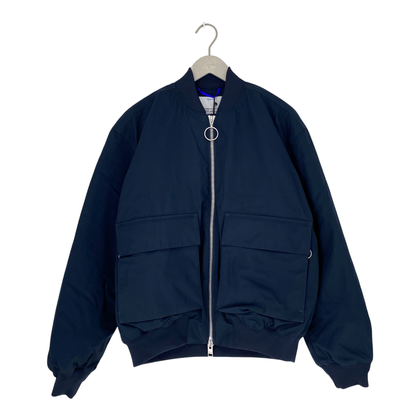Embassy of Bricks and Logs mapes bomber jacket, navy blue | unisex L