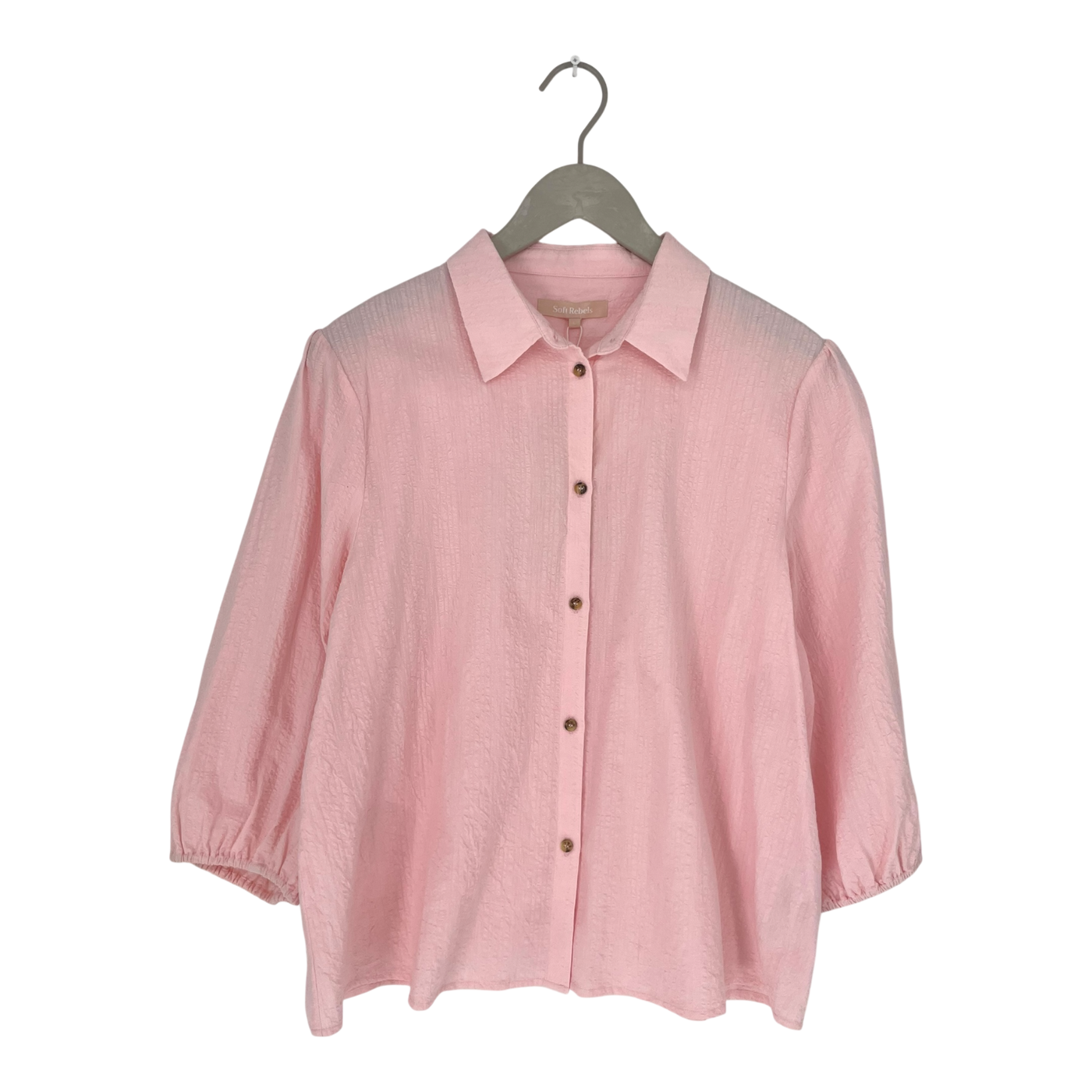 Soft Rebels seer 3/4 sleeve shirt, pink | woman L