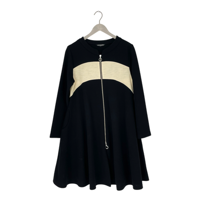 Marimekko ritva falla wool dress, black and cream | woman L