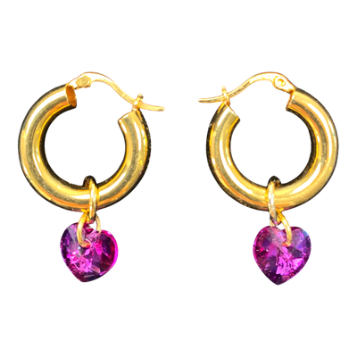 Annele lonely hearts club earrings, gold plated silver