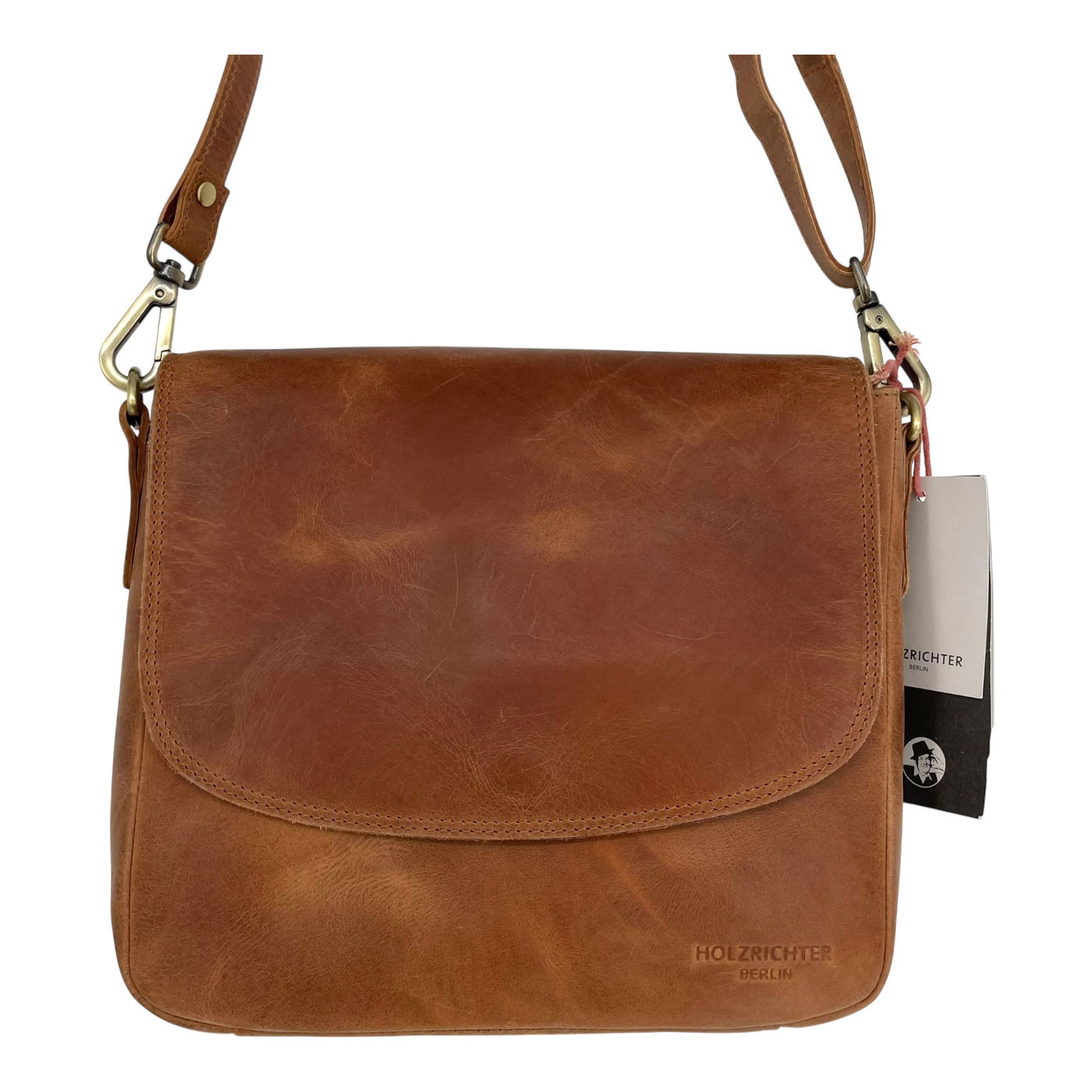 Holzrichter leather shoulder bag, caramel