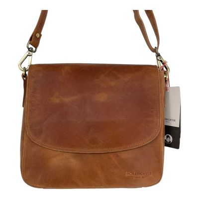 Holzrichter leather shoulder bag, caramel