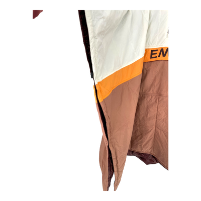 Embassy of Bricks and Logs anvil peak poncho, orange/white | unisex L