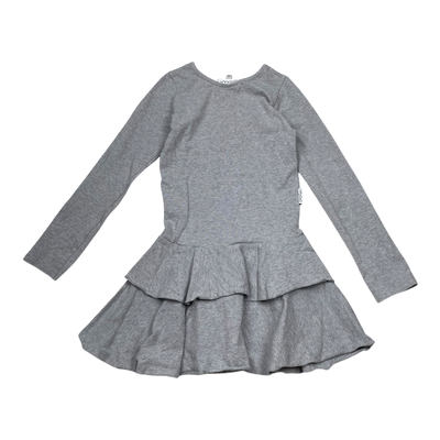 Gugguu frilla dress, grey | 128cm