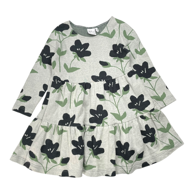 Mainio jacquard dress, flowers | 110/116cm