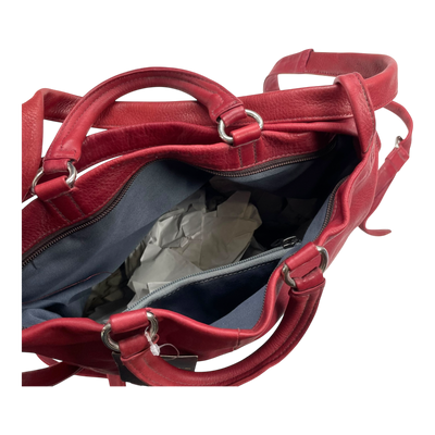 Harold's Bags leather shoulder bag/backpack, red