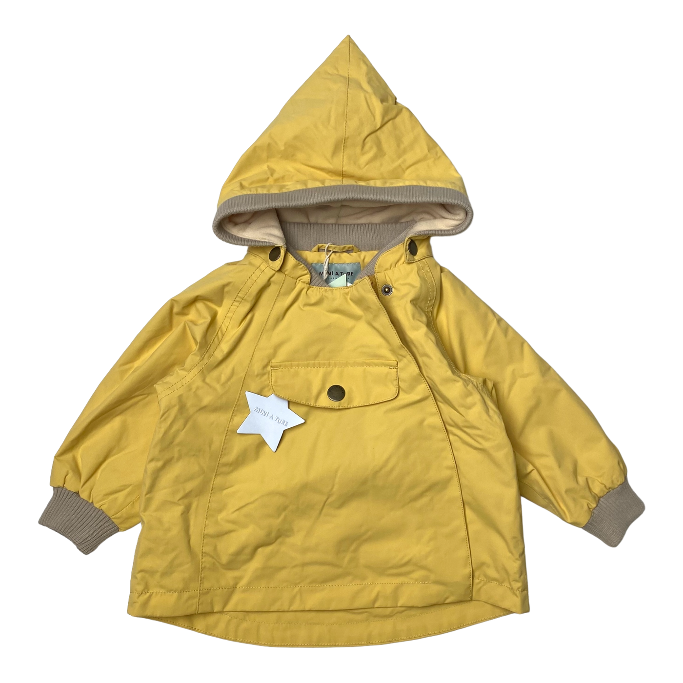 Mini A Ture wai fleece jacket, rattan yellow | 74cm