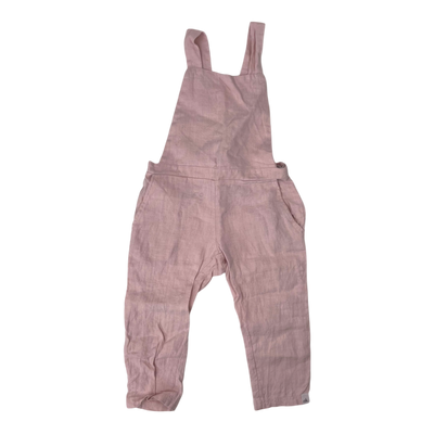 Nakoa linen dungarees, light pink | 92/98cm