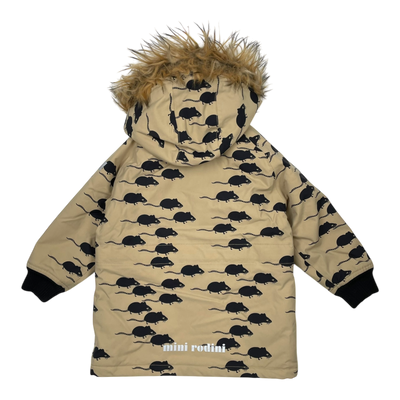 Mini Rodini siberia aop winter jacket, mouse | 92/98cm