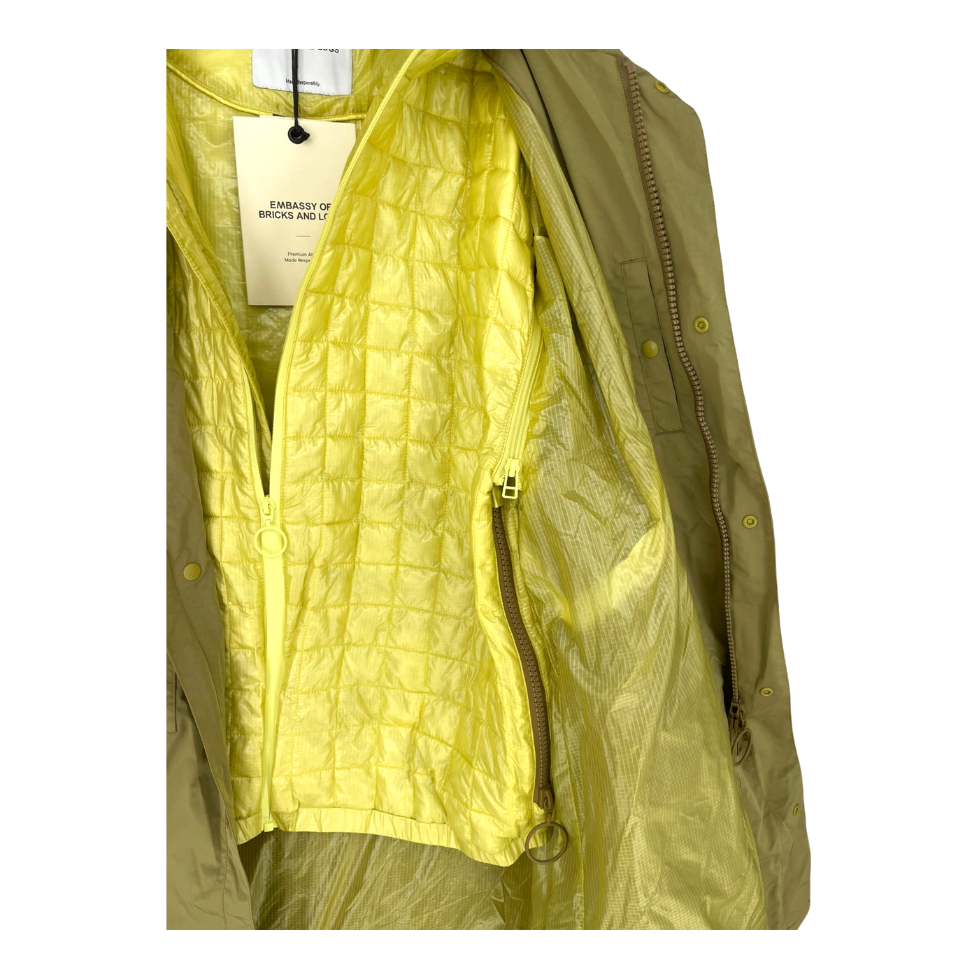 Embassy of Bricks and Logs khari rain coat, green | unisex L