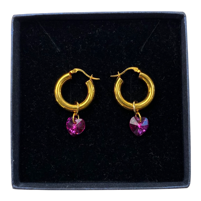 Annele lonely hearts club earrings, gold plated silver
