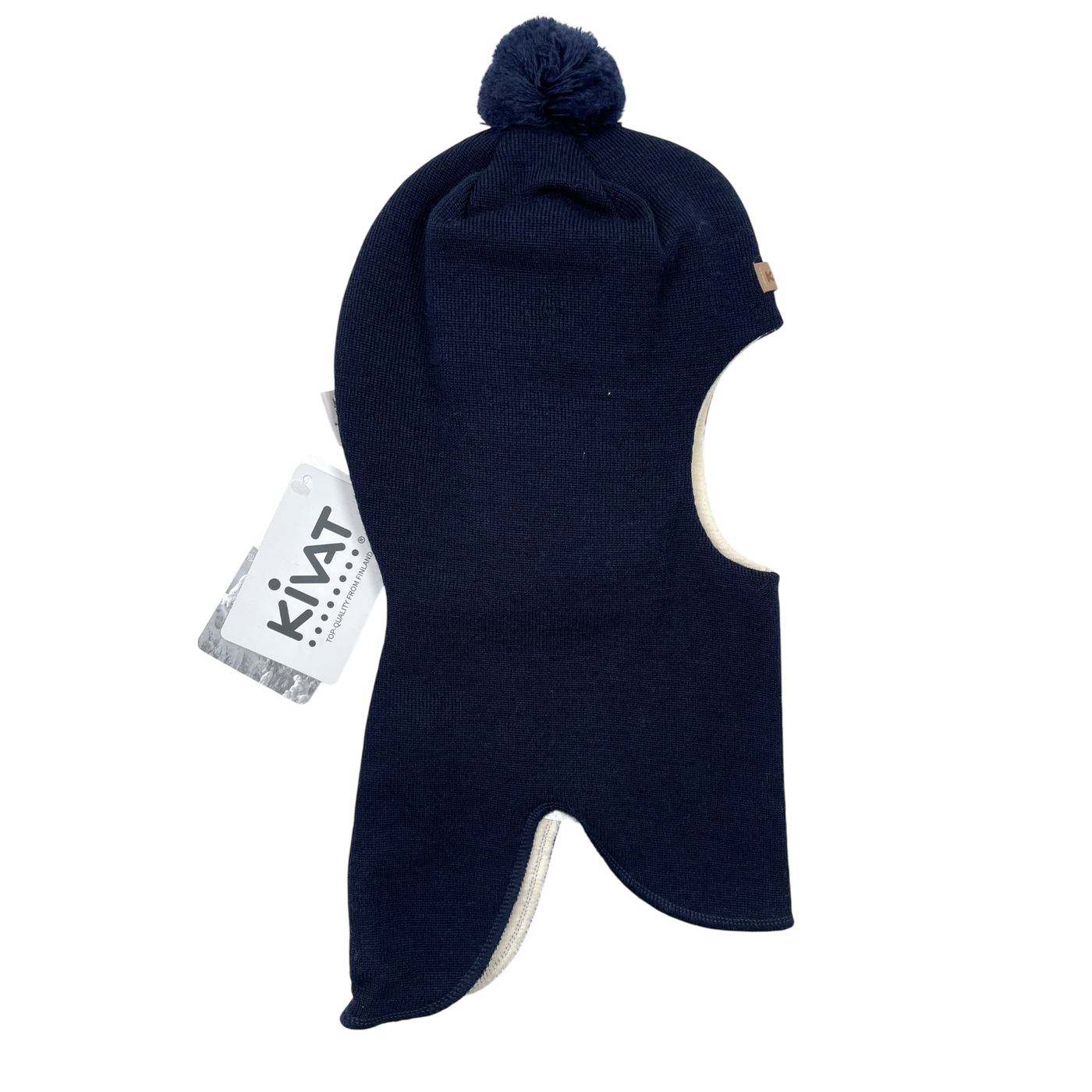 Kivat wool bobble balaclava, navy blue | 2-4y
