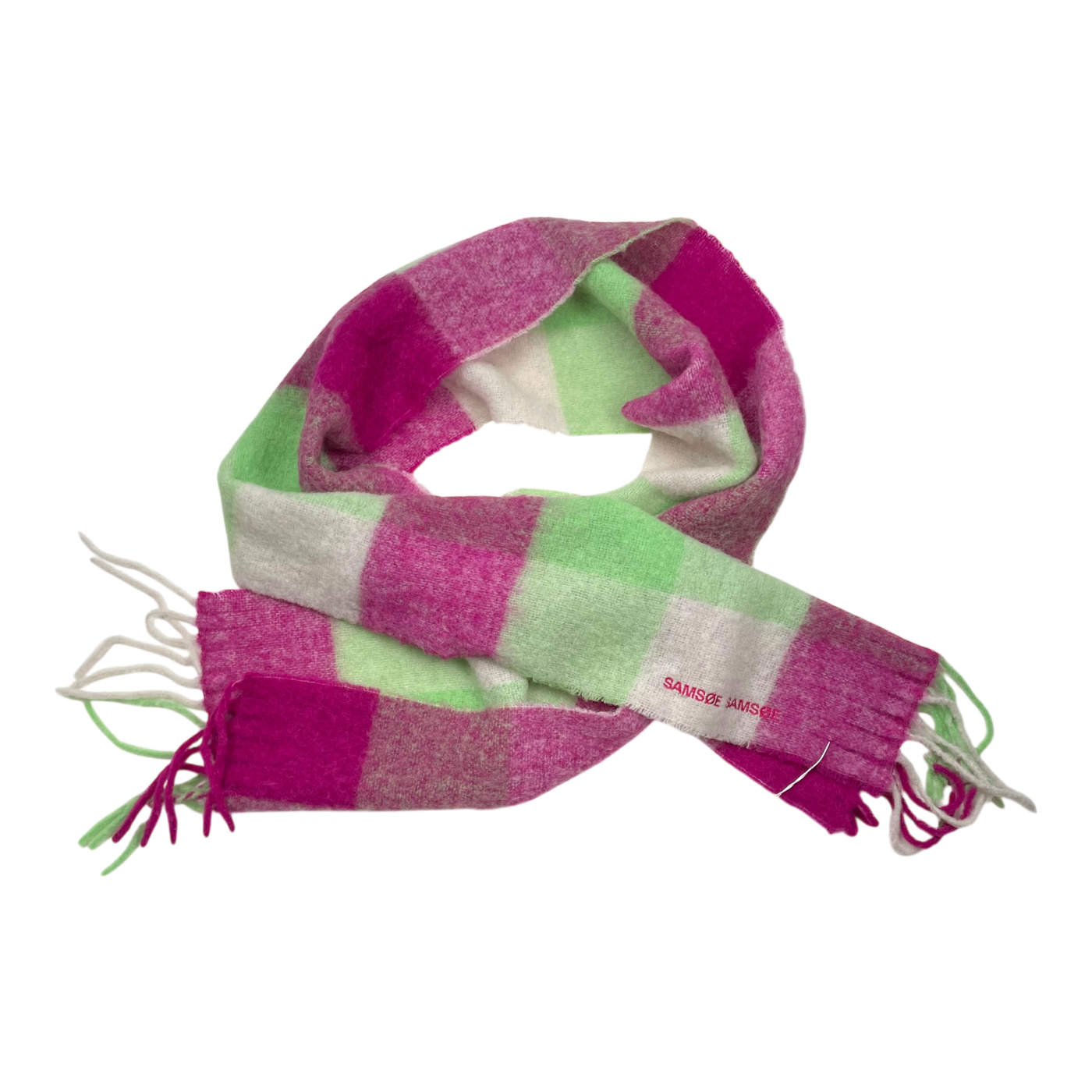 Samsøe alex scarf, pink/green | onesize