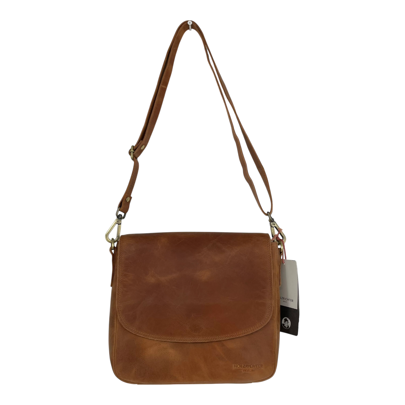 Holzrichter leather shoulder bag, caramel
