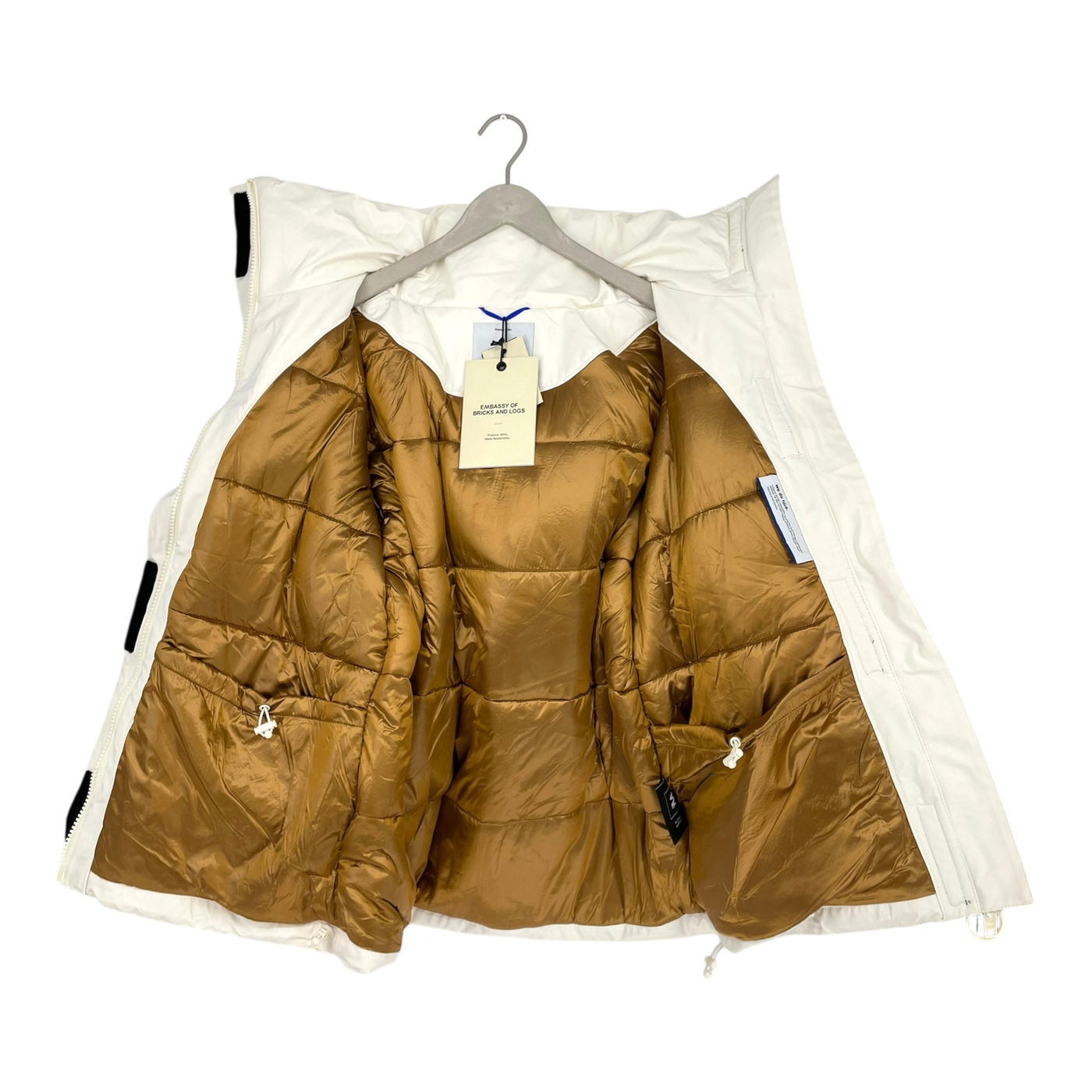 Embassy of Bricks and Logs norfolk parka, white | unisex S