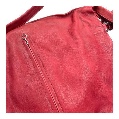 Harold's Bags leather shoulder bag/backpack, red